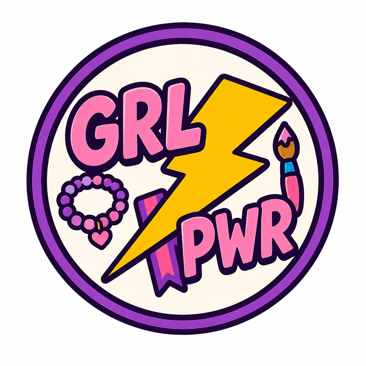 Girl Power: bracelets, bookmarks, and paintings
